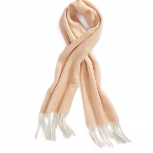 NEW Free People Kensington Herringbone Sherbet 🍊 Brushed Fringed Scarf Z400-3 - Picture 2 of 8